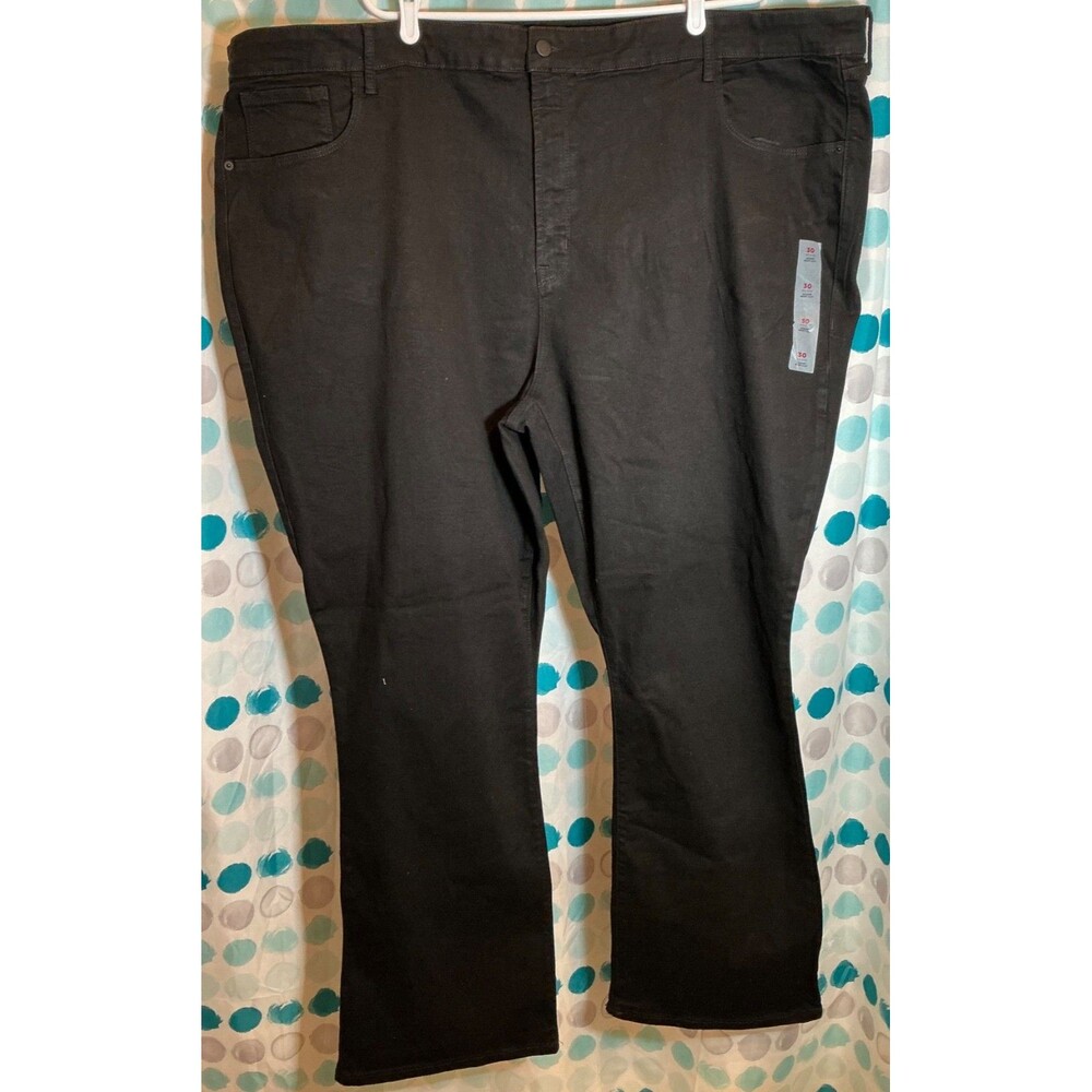 New Old Navy Plus Size 30W Women Black Boot Cut Denim Jean Pants Mid Rise